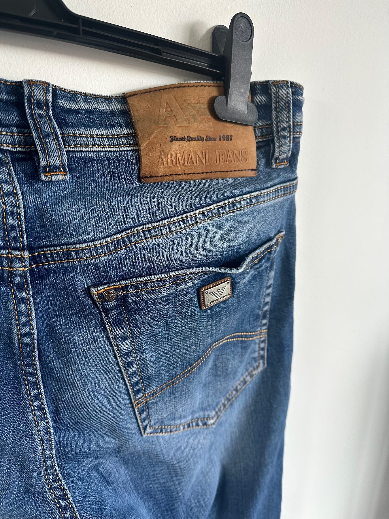 2000s 100% Cotton Men’s Original Armani Blue Wash Jeans Y2K Edition