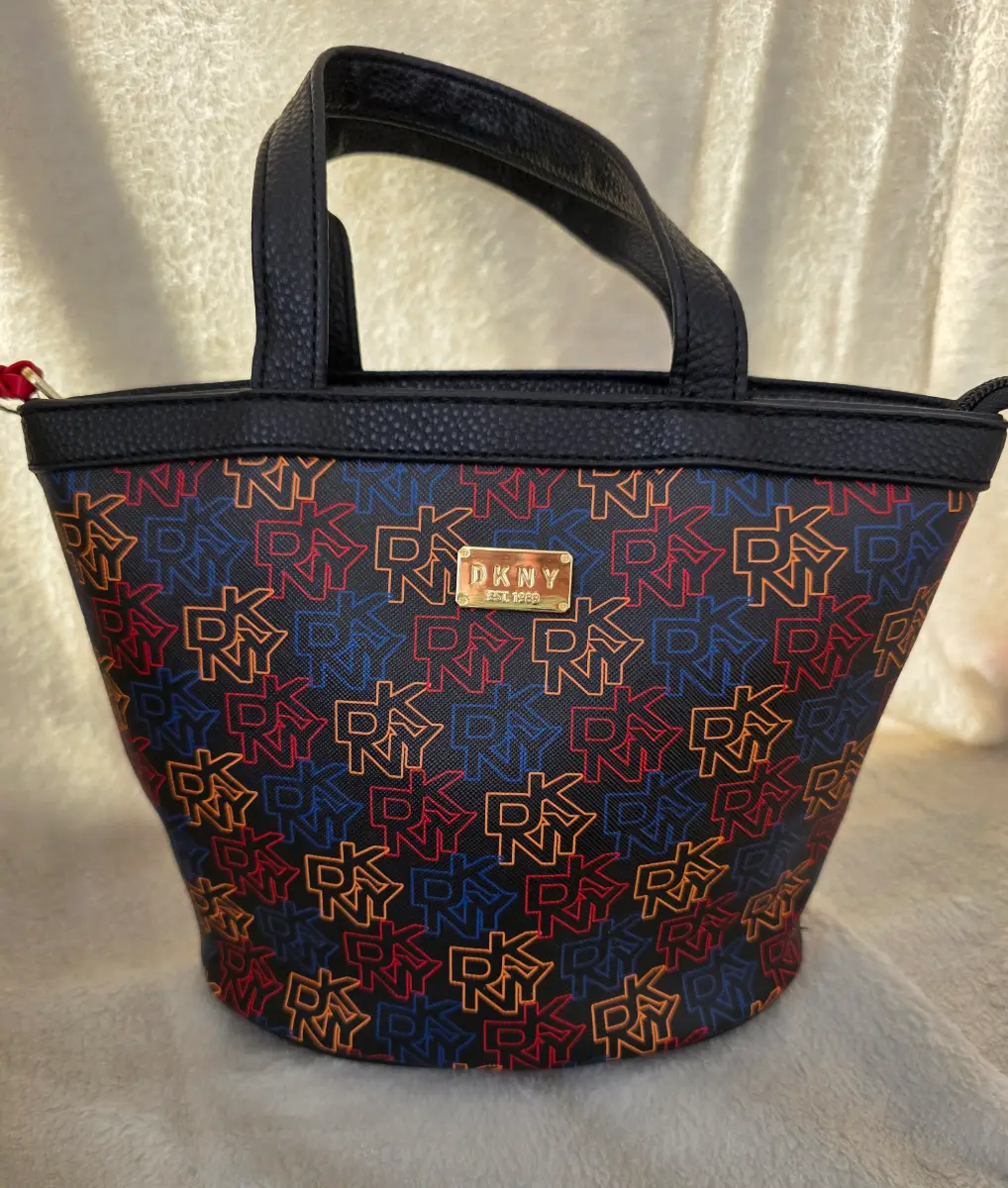 DKNY Multi-Color Neon Monogram Small Bucket Tote Bag