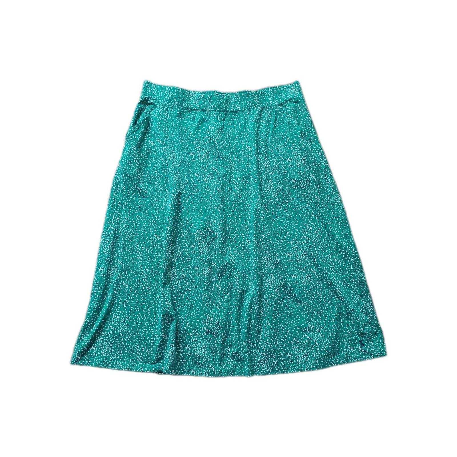 Joules Green White Spot Polka Dot Jersey Skirt Midi Knee Length Size 20 Summer