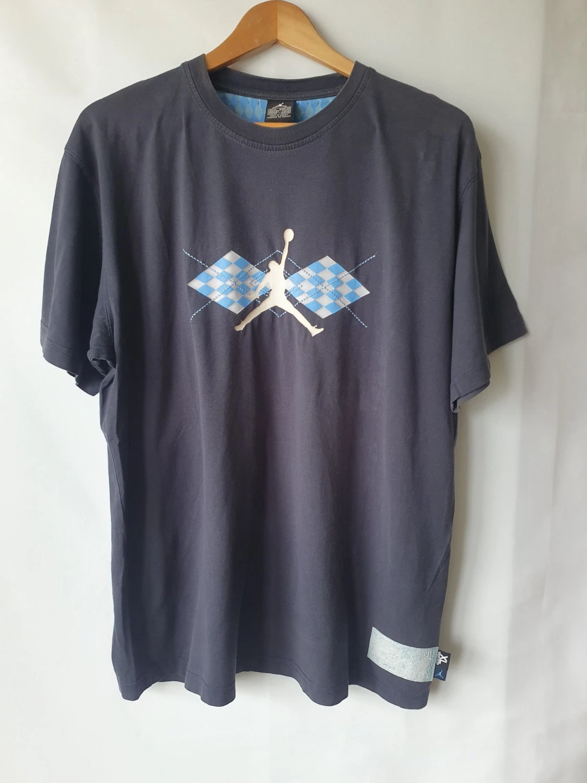 Vintage 90s Nike Air Jordan Blue T-Shirt Mens Flight School Size XL