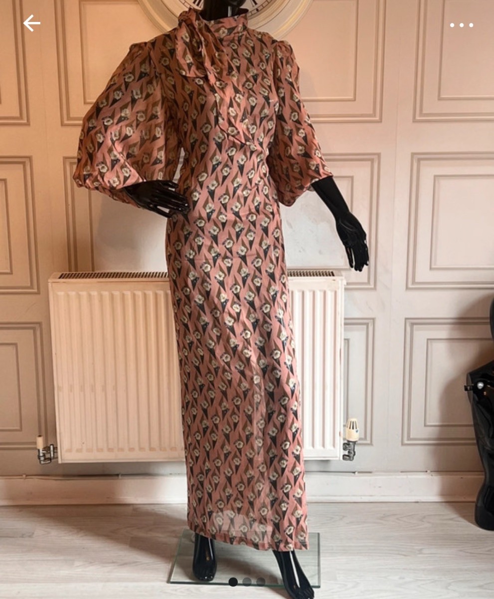 Wedding guest Ladies maxi dress with neck tie