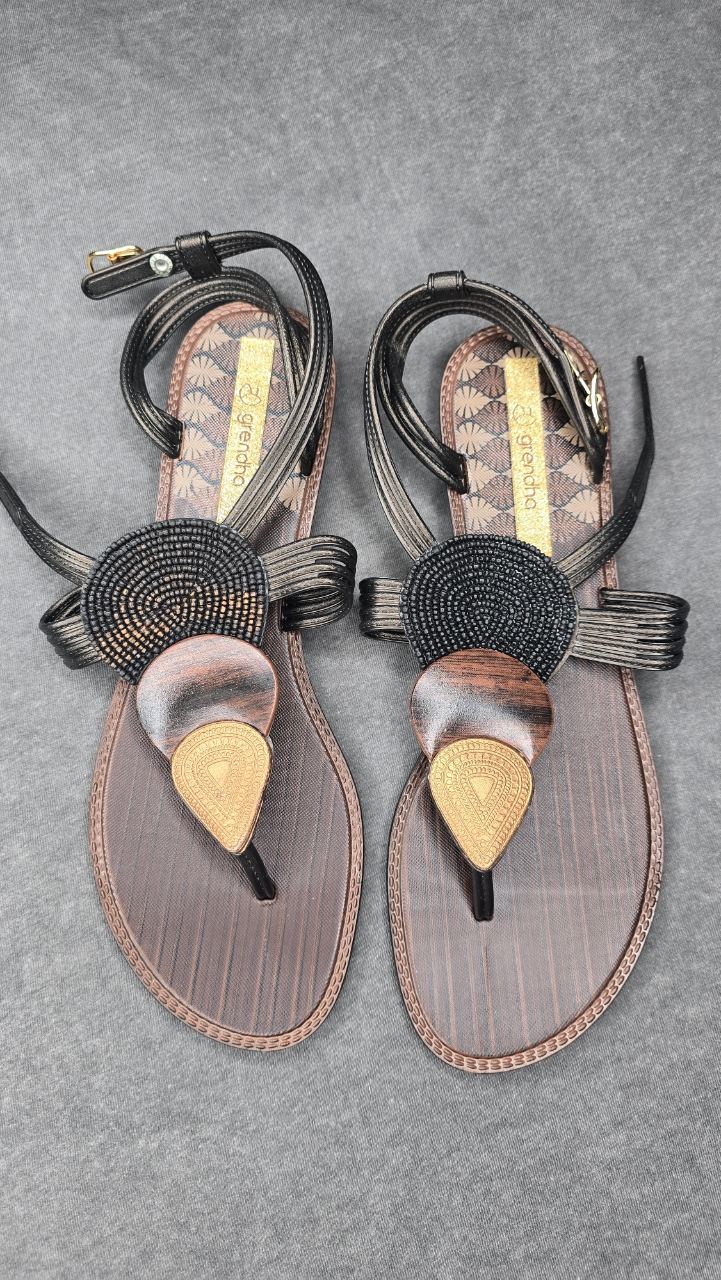 Grendha dark brown sandals/ Boho Summer Flip Flops EUR 39/ UK