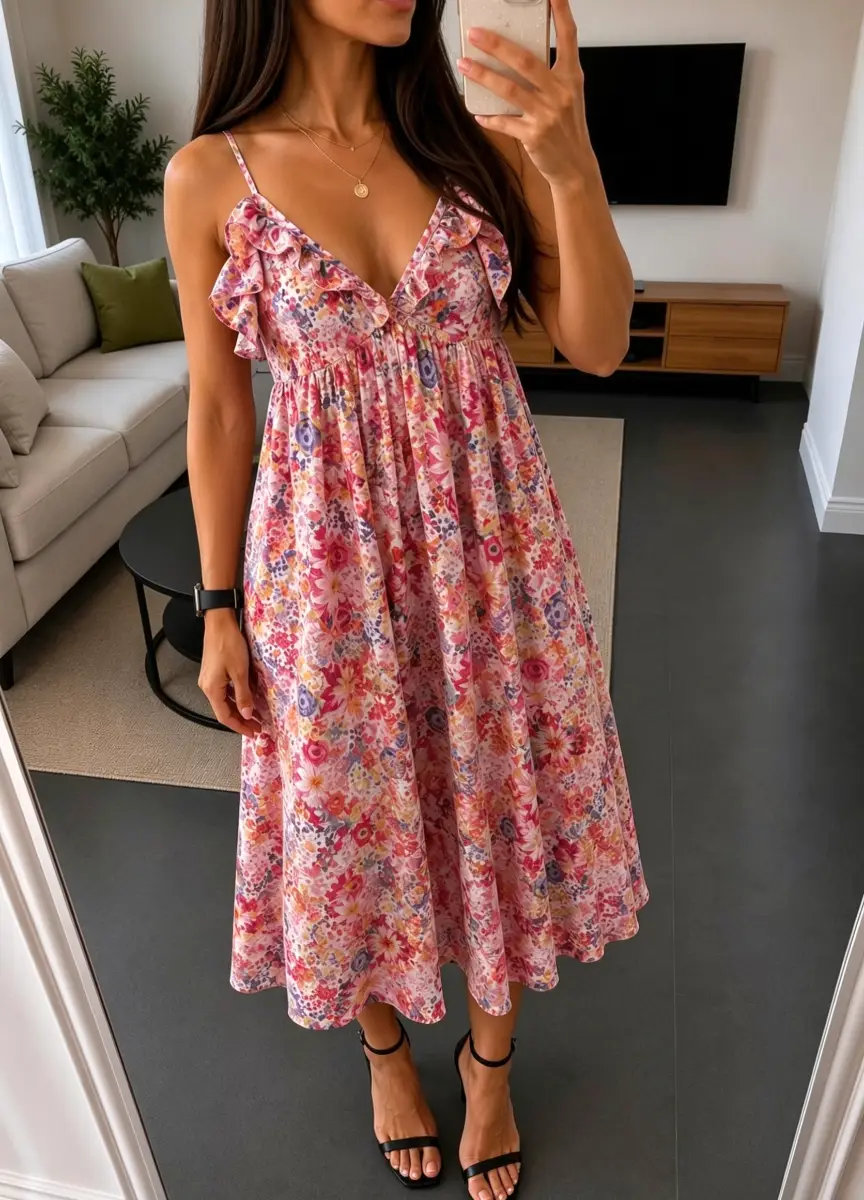 🌸 H&M Floral Midi Dress – BNWT – Size UK 8 🌸