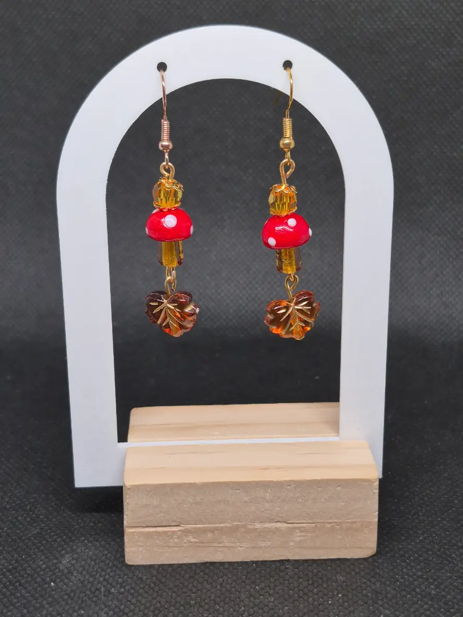 Autum toadstool earrings