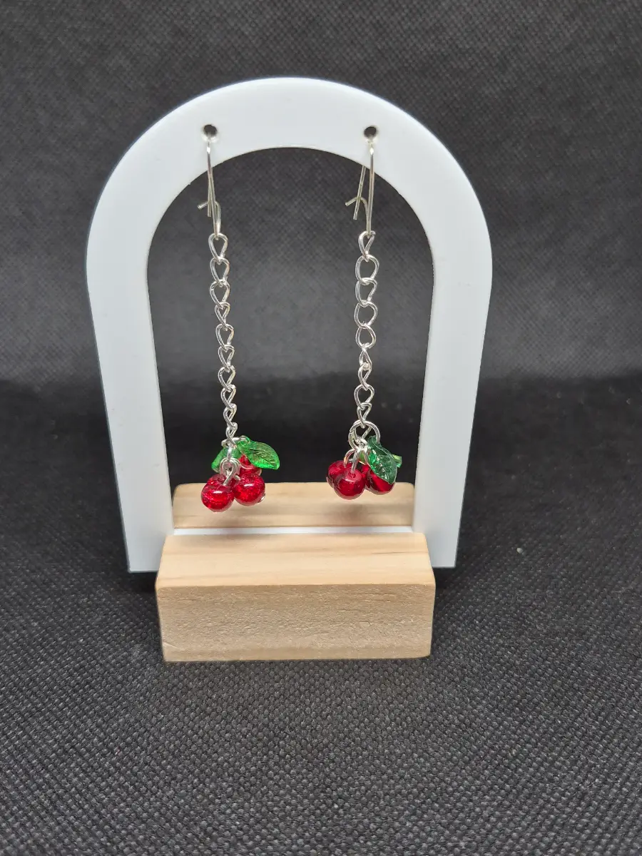 Cherry chain earrings