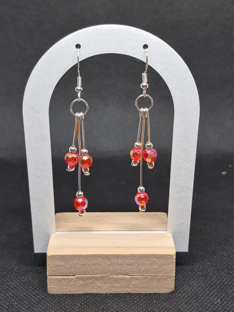 Red beaded earrings
