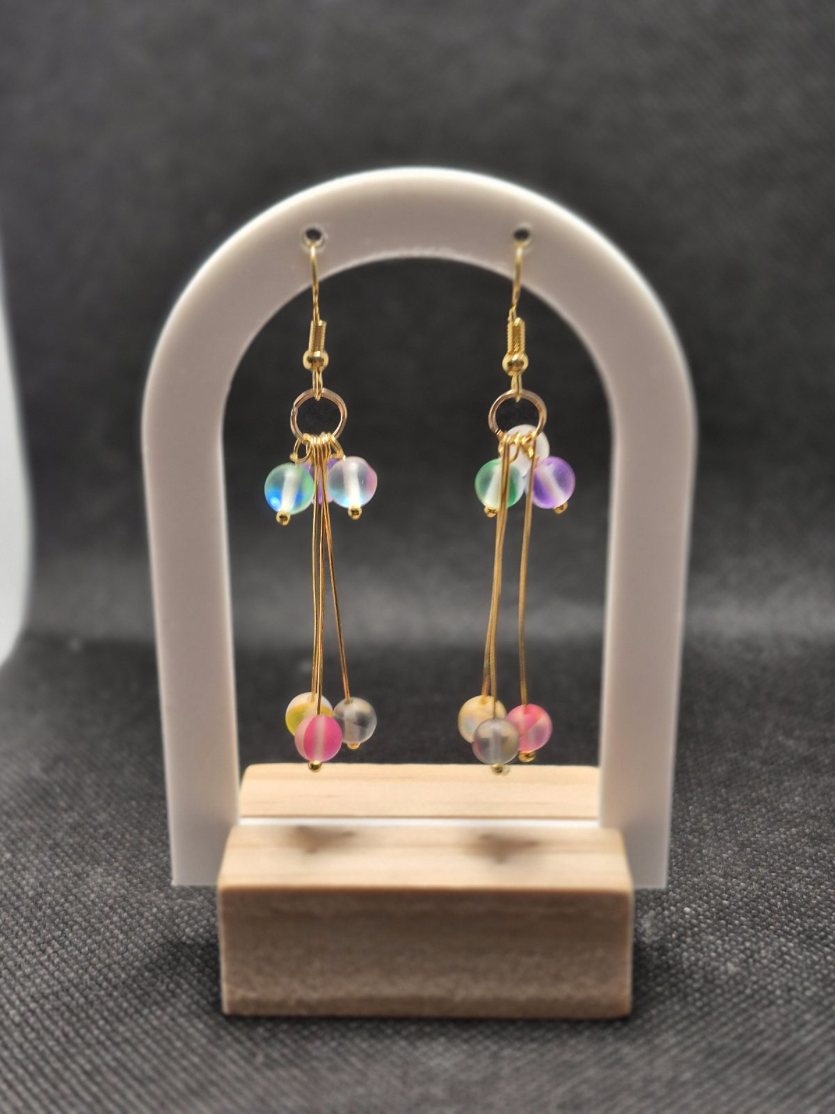 Colourful glass beaded earrings