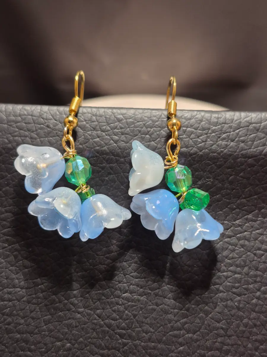 Blue bell earrings acrylic