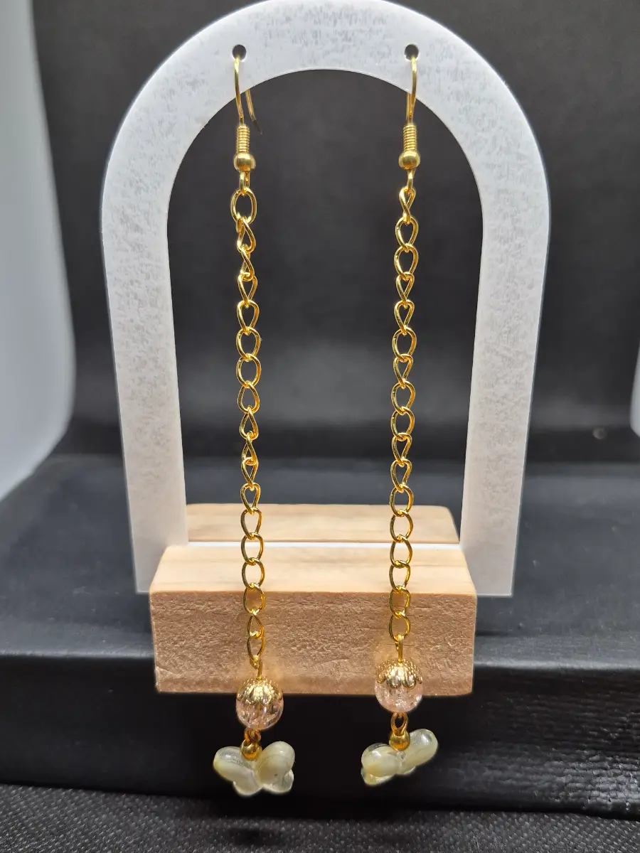 Beautiful long chain butterfly earrings