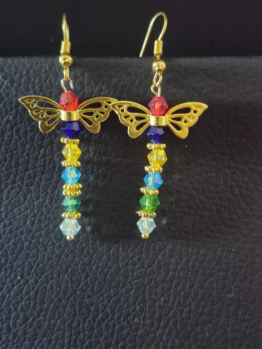 beautiful Colorful Dragonfly earrings