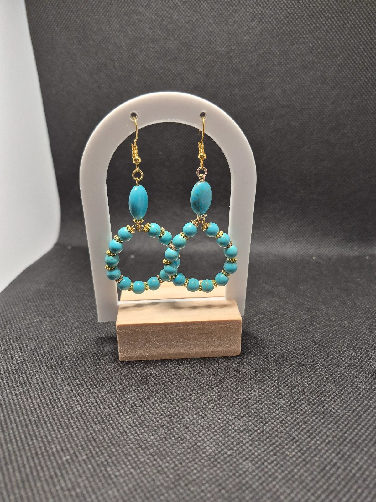 turquoise beaded hoop earrings