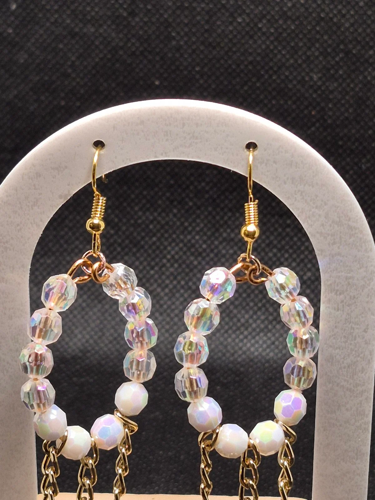 Hoop beaded earrings with tear droplets