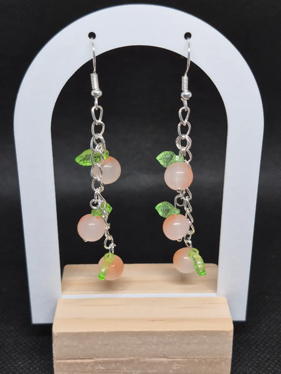 Peach vine earrings