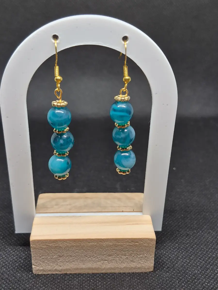 Green beaded earrings