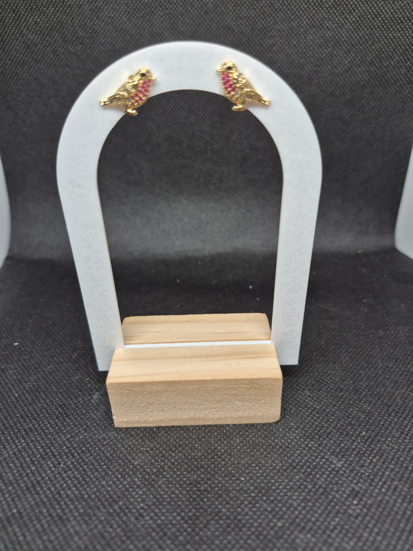 Gold plated stud Robin earrings