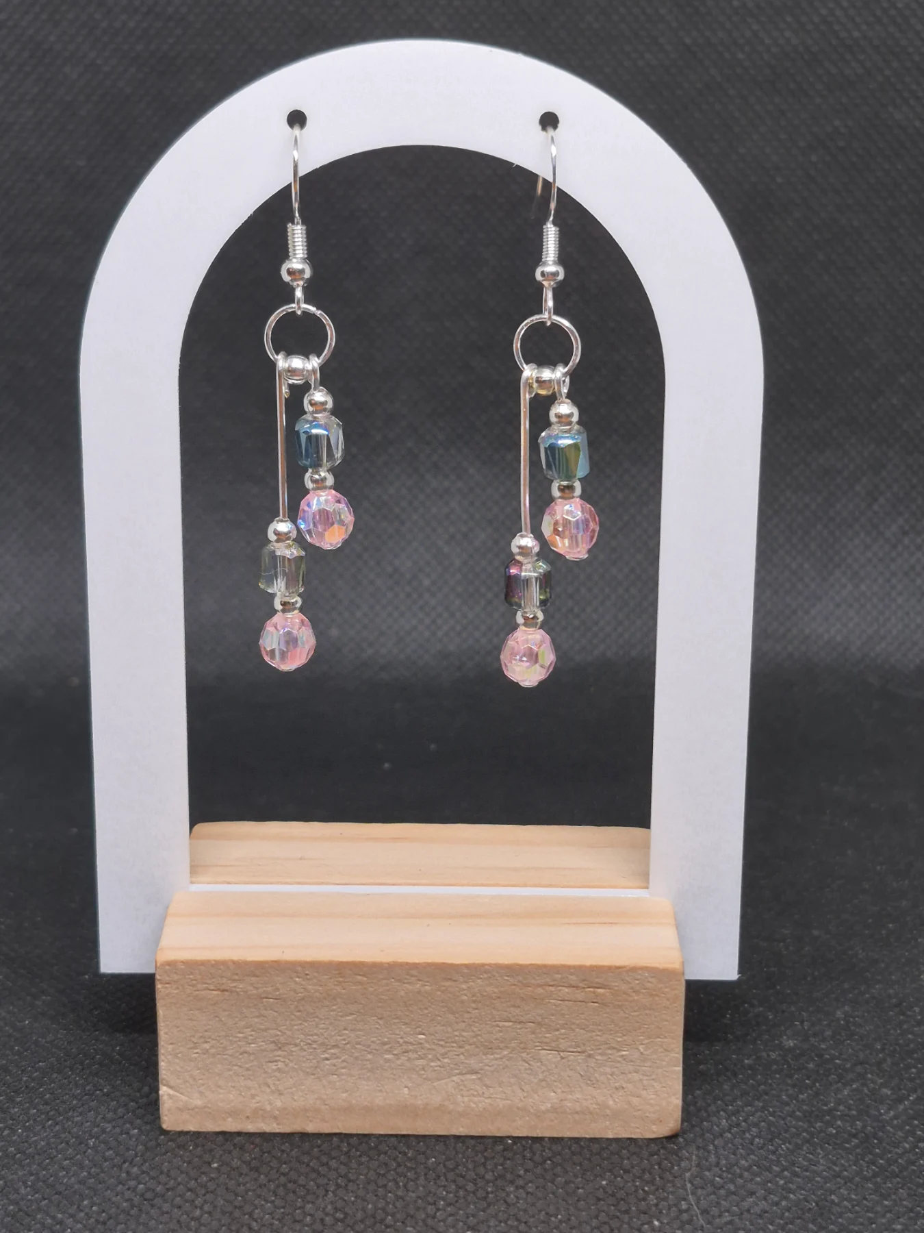 Pink beaded earrings