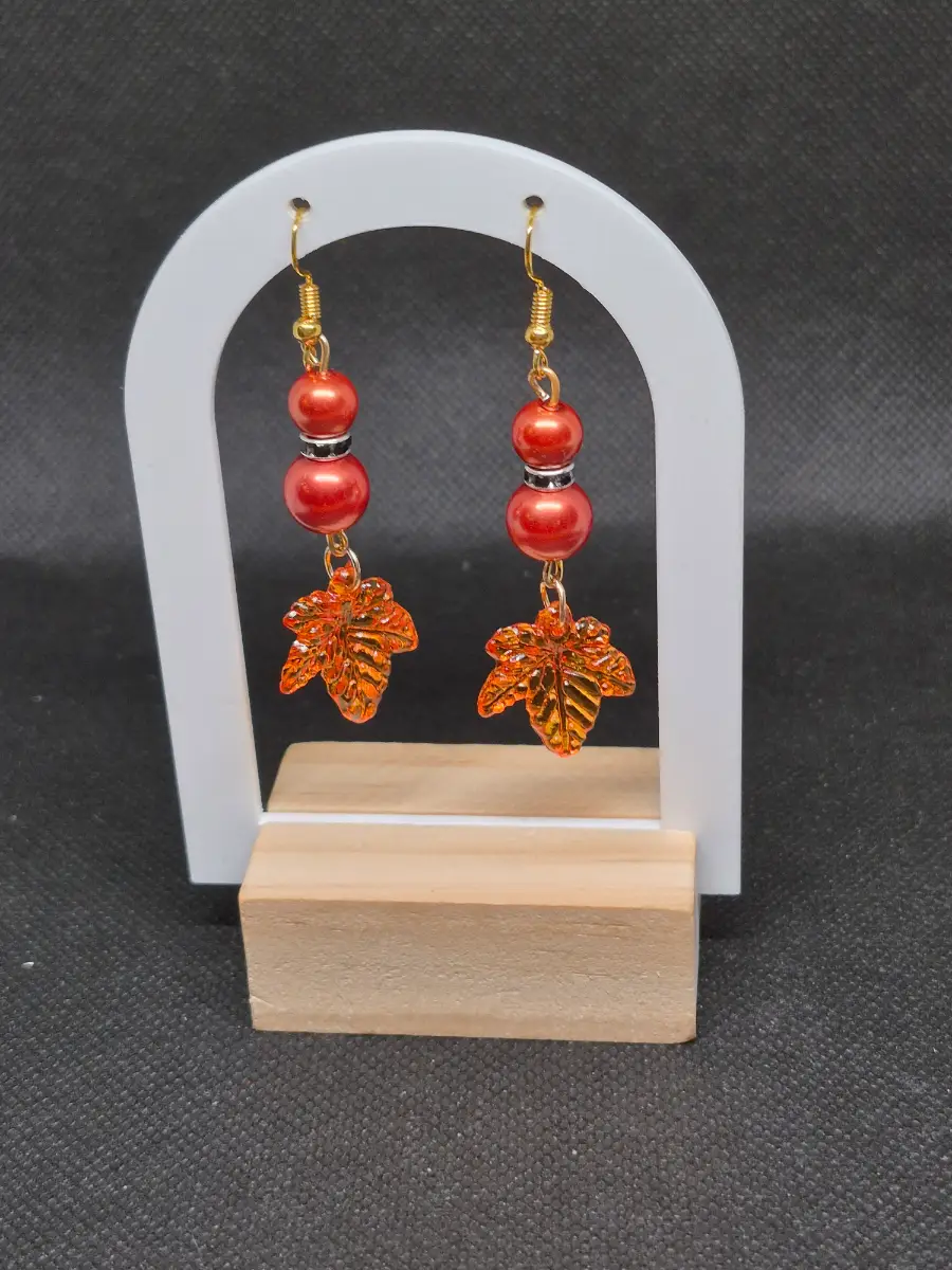 Maple acrylic leaves dangling earrings