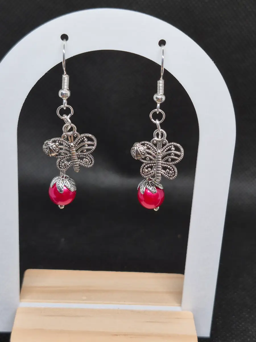 Silver plated butterfly earrings