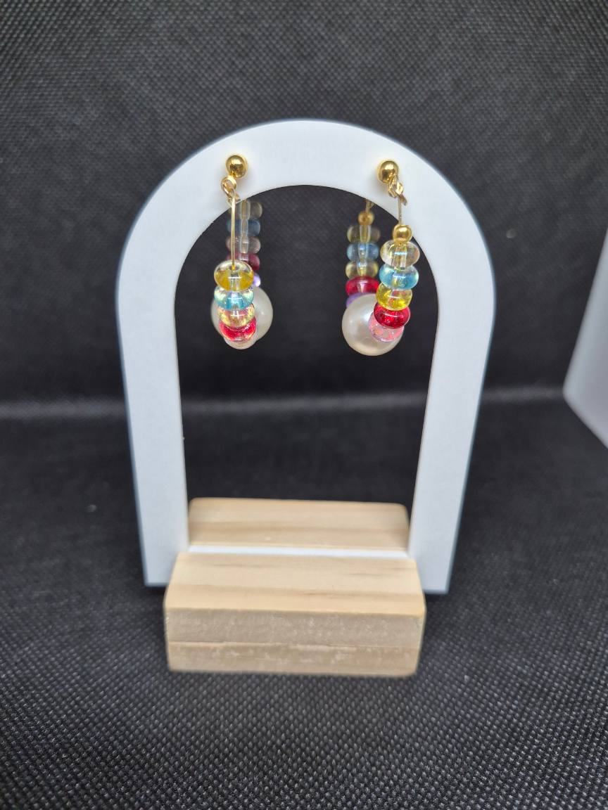 Raibow stud glass earrings