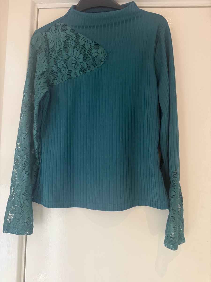 Teal Lace Detail Top | Chic & Feminine Statement Piece 💙