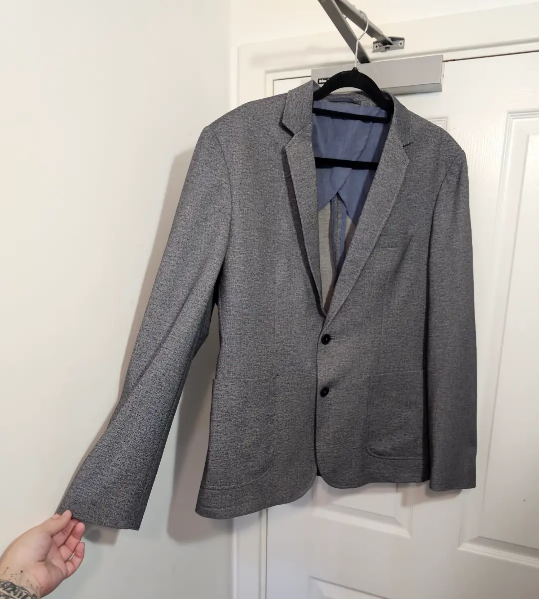 Taylor & Wright Men’s Grey Jersey Knit Slim Fit Blazer, Size L
