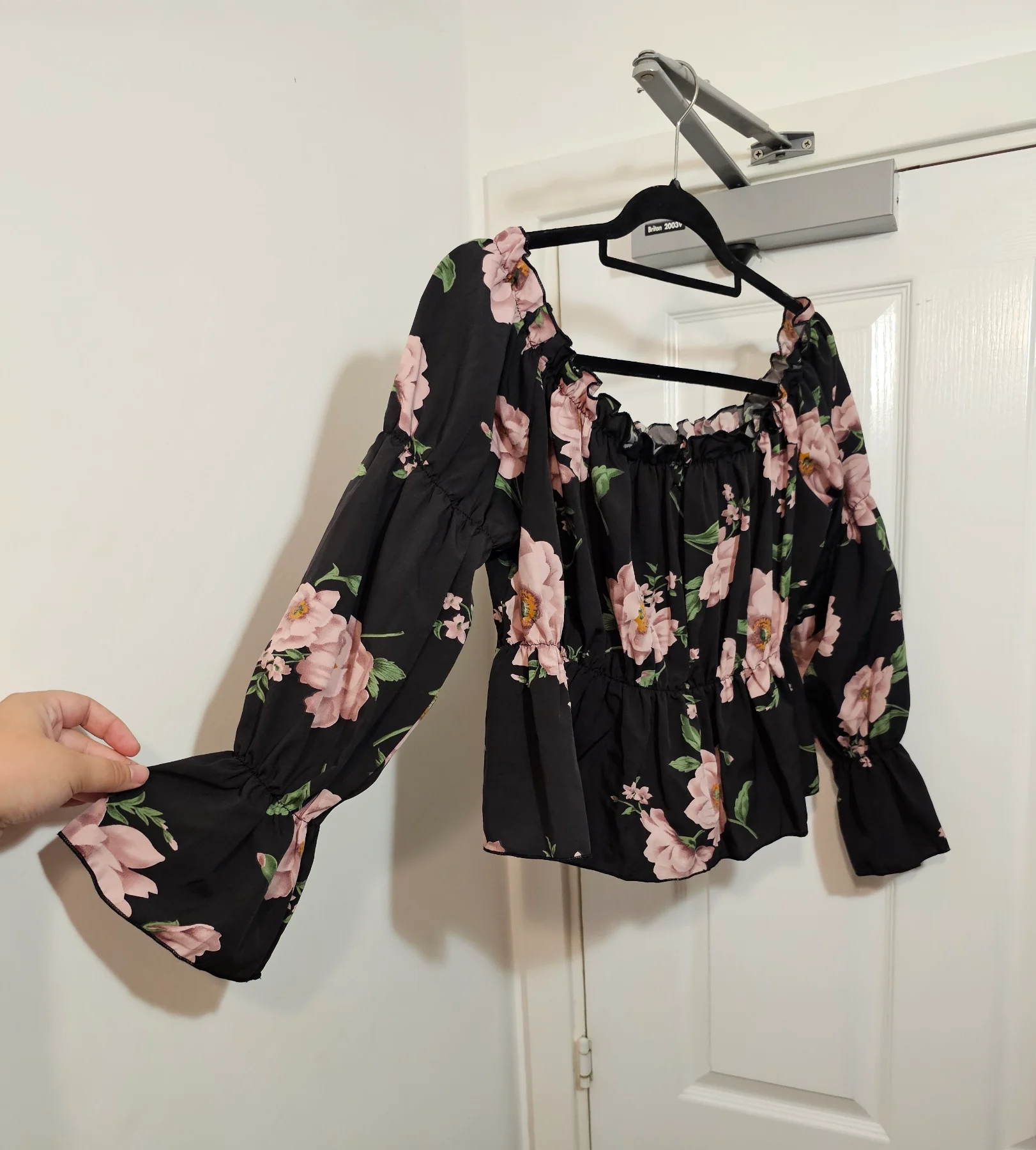 SHEIN Curve Floral Off-The-Shoulder Peplum Top,  Size 1XL (UK 18)