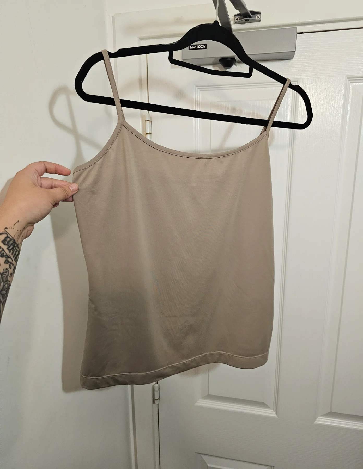 Vintage Berkertex Beige Double-Layer Cami Top, UK 14