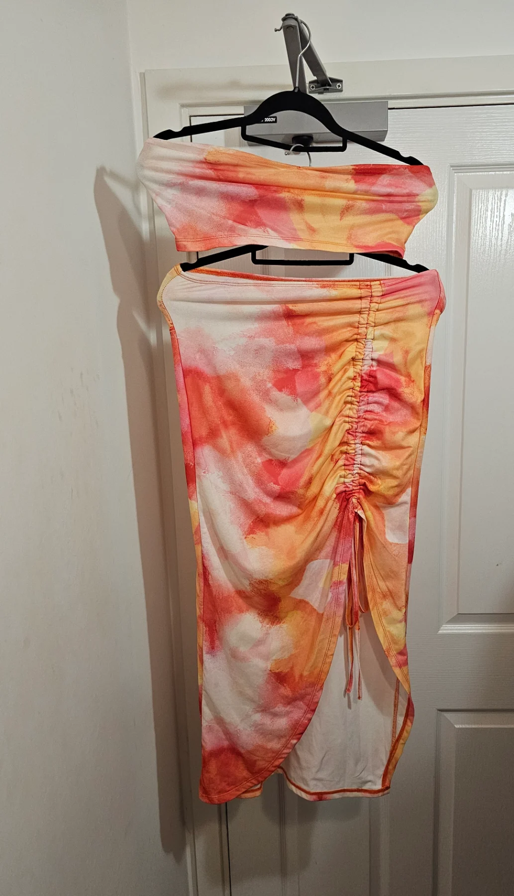 SHEIN Sunset Watercolour Mesh Co-ord Set, Size M (UK 10)