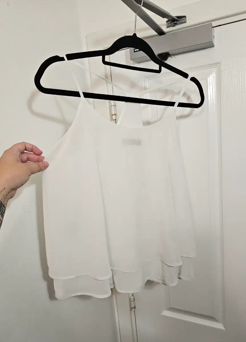 Select White Double-Layer Racerback Cami Top, Size 10