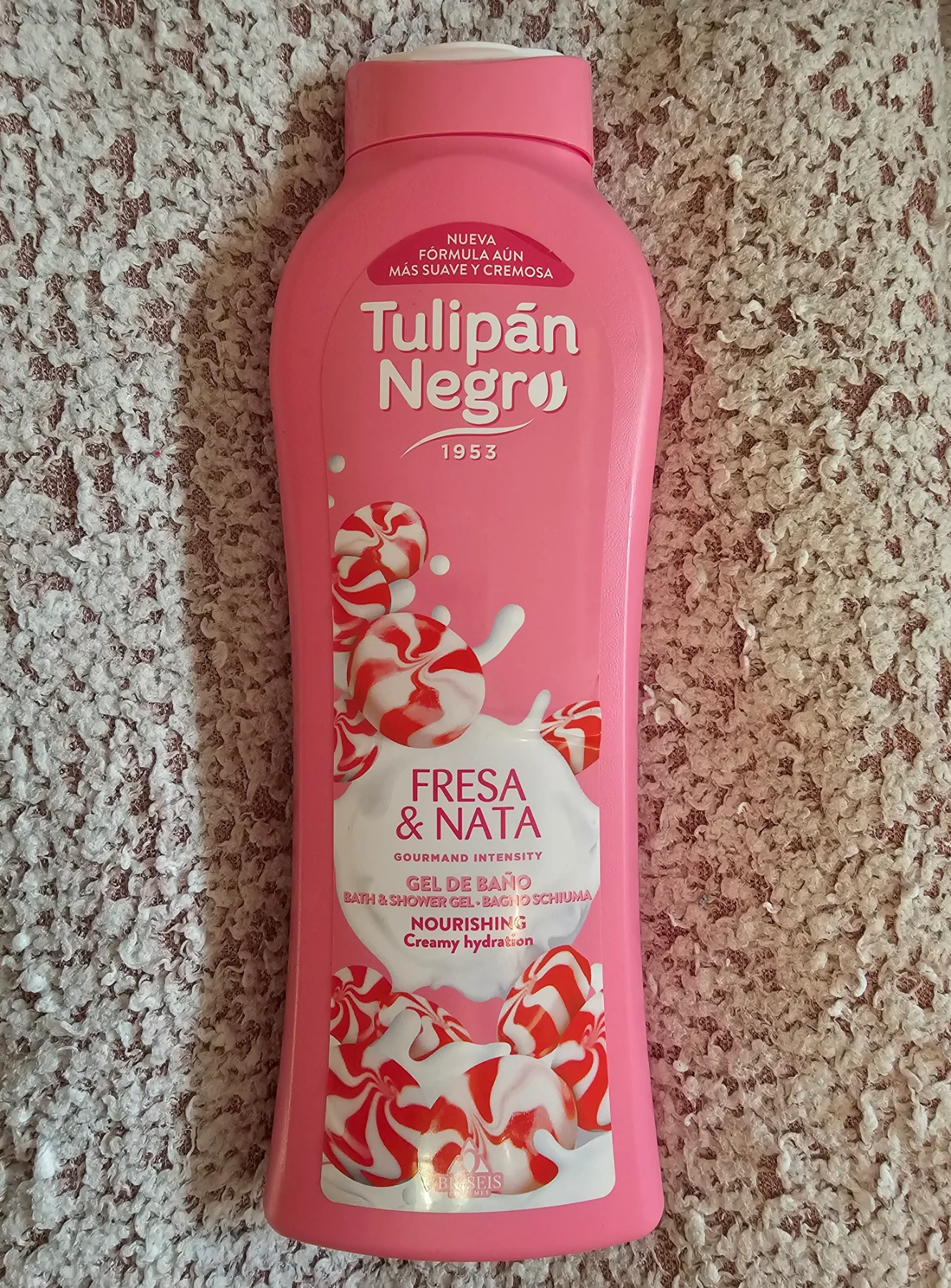 Tulipán Negro Strawberry & Cream Bath & Shower Gel 650ml Sweet Gourmand Spanish