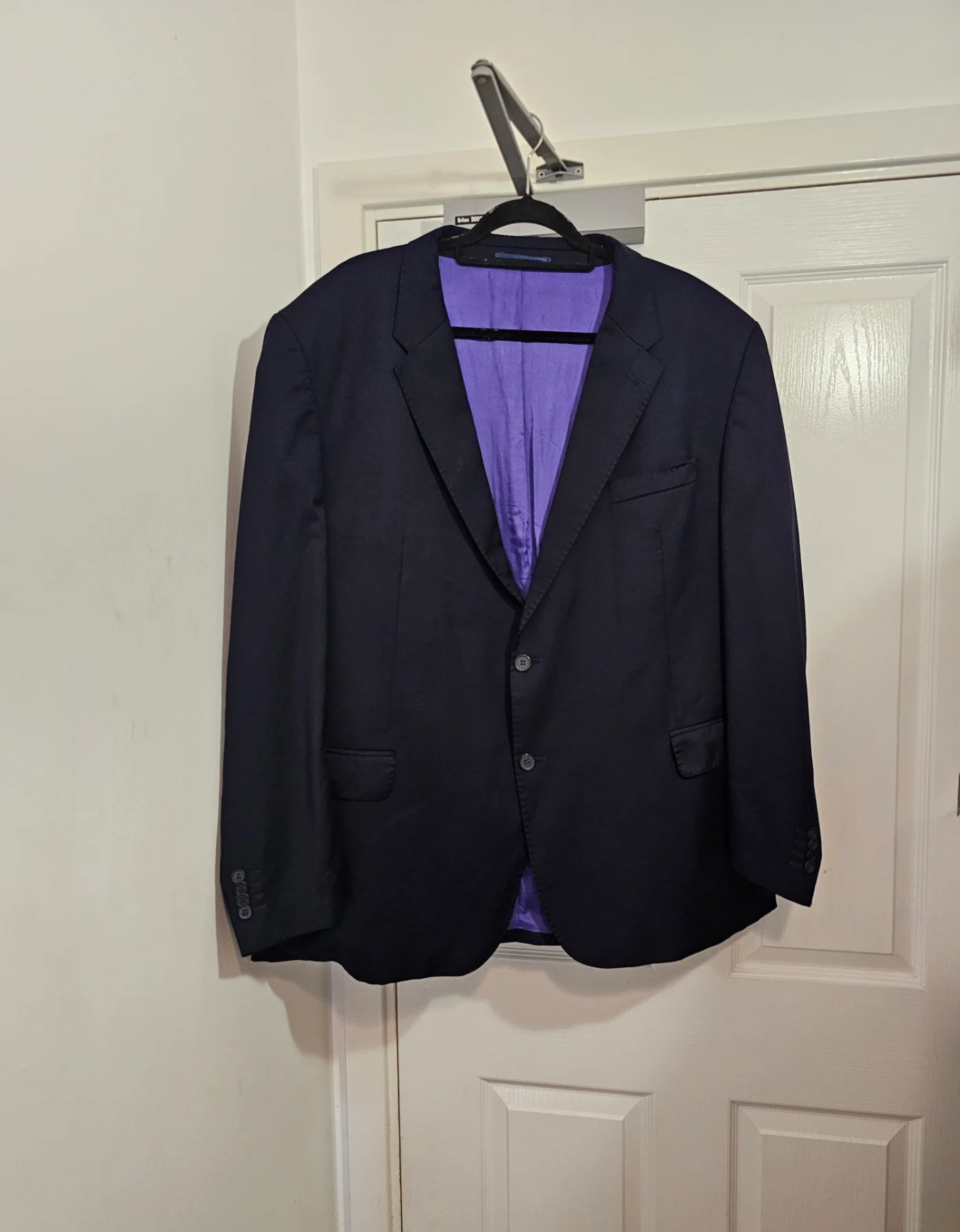 Navy Tailored Suit Jacket – Luxury Italian Reda Super 110s Wool (UK 48R / 50R)