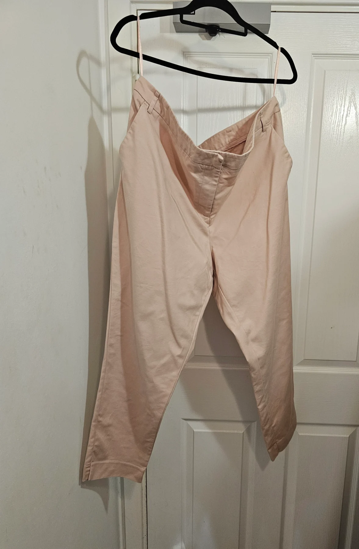 Nutmeg Peach Pink Tapered Cropped Trousers, Size 22