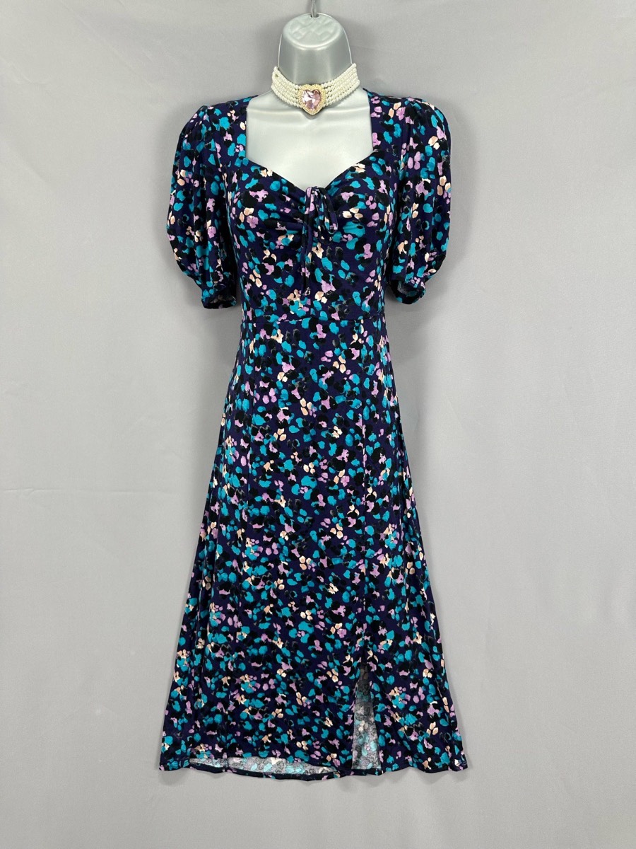 Monsoon multi print summer holiday cruise midi dress size 8-10
