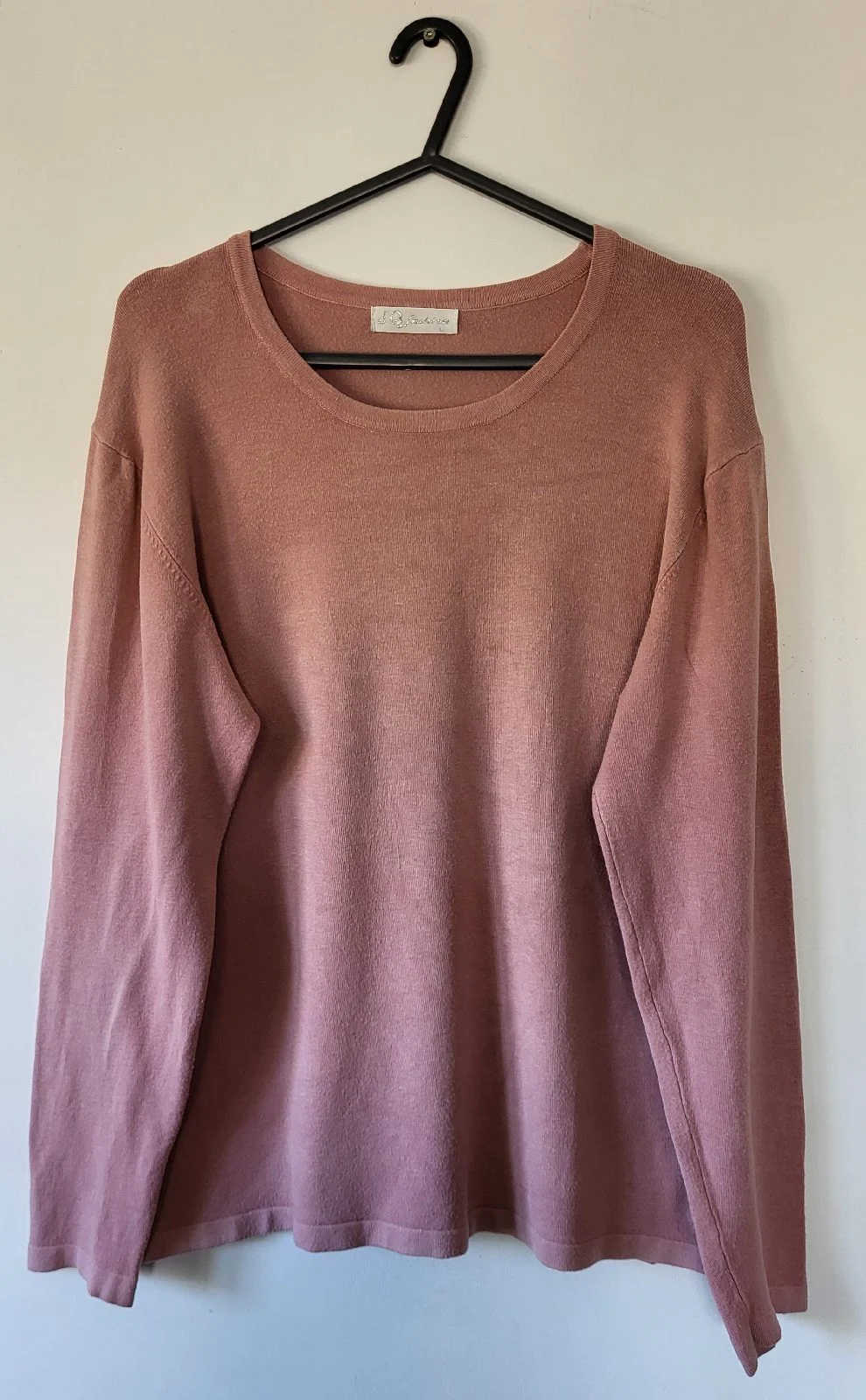Women's Soft Stretchy Rose Pink Long Sleeve Top Size Medium