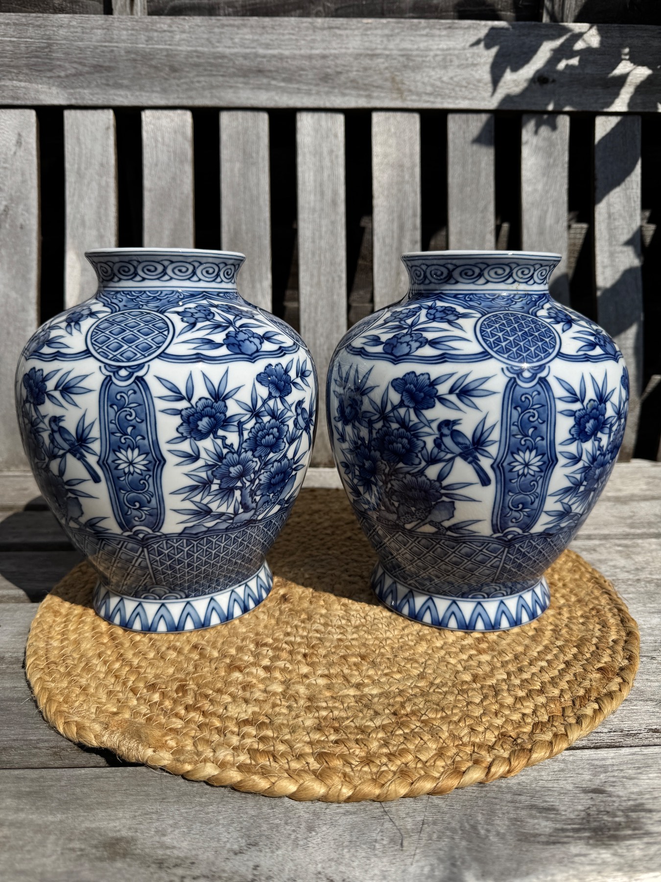 Vintage Pair St Micheal Chinoiserie Japanese Vases