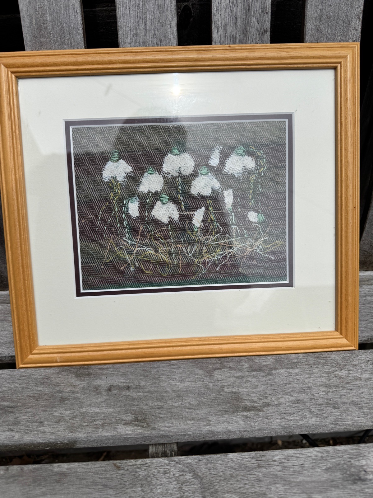 Mixed Media Snowdrop Picture Cottage Core