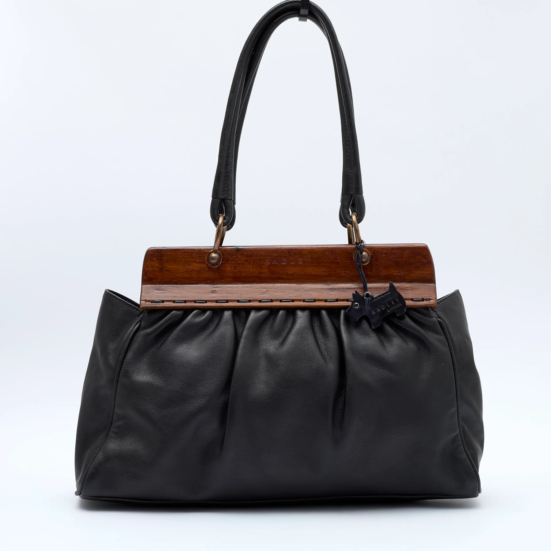 Rare Radley Vintage 2006 Woodland Black Leather Wooden Framed Y2K Boho