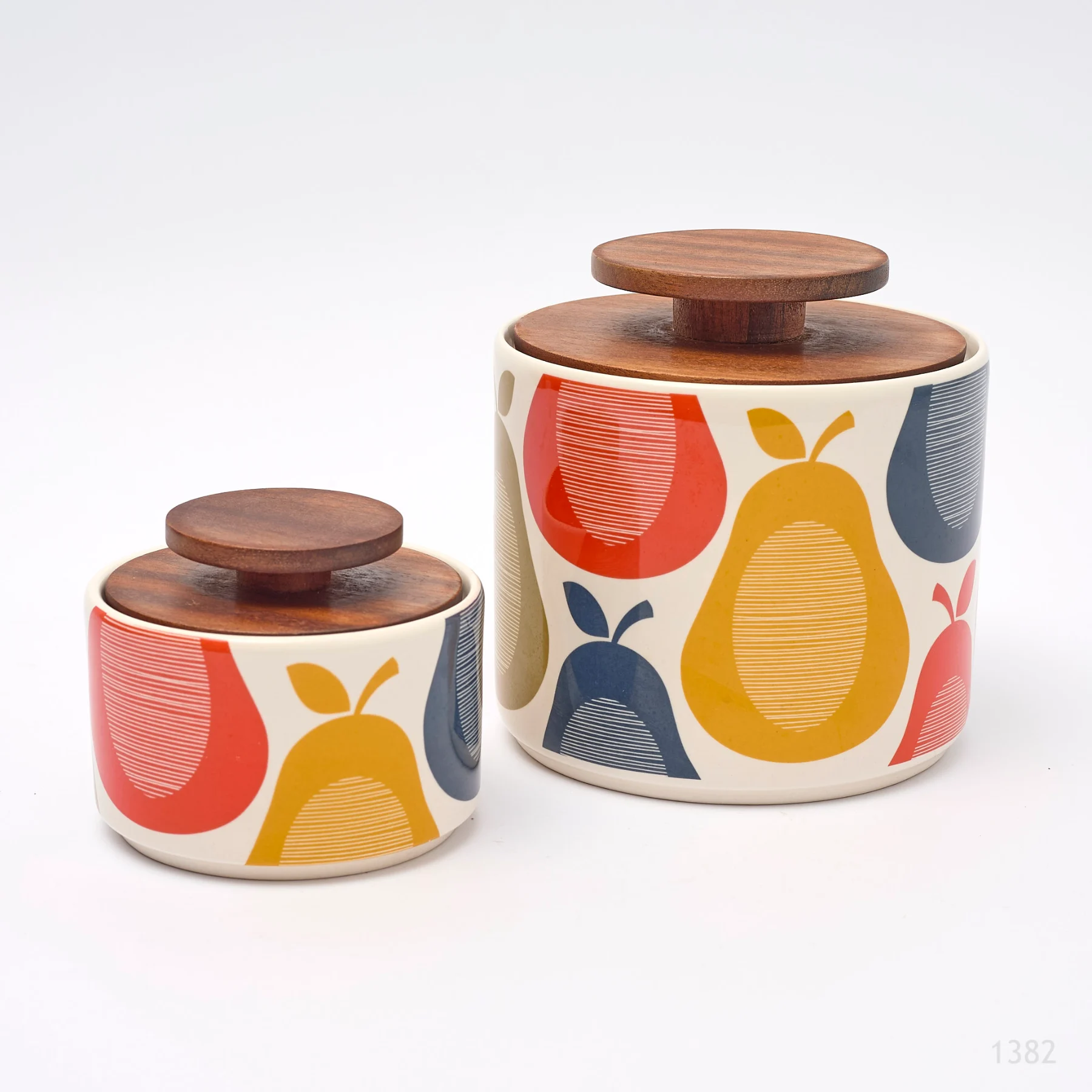 Pair Of Orla Kiely Pear Storage Jars
