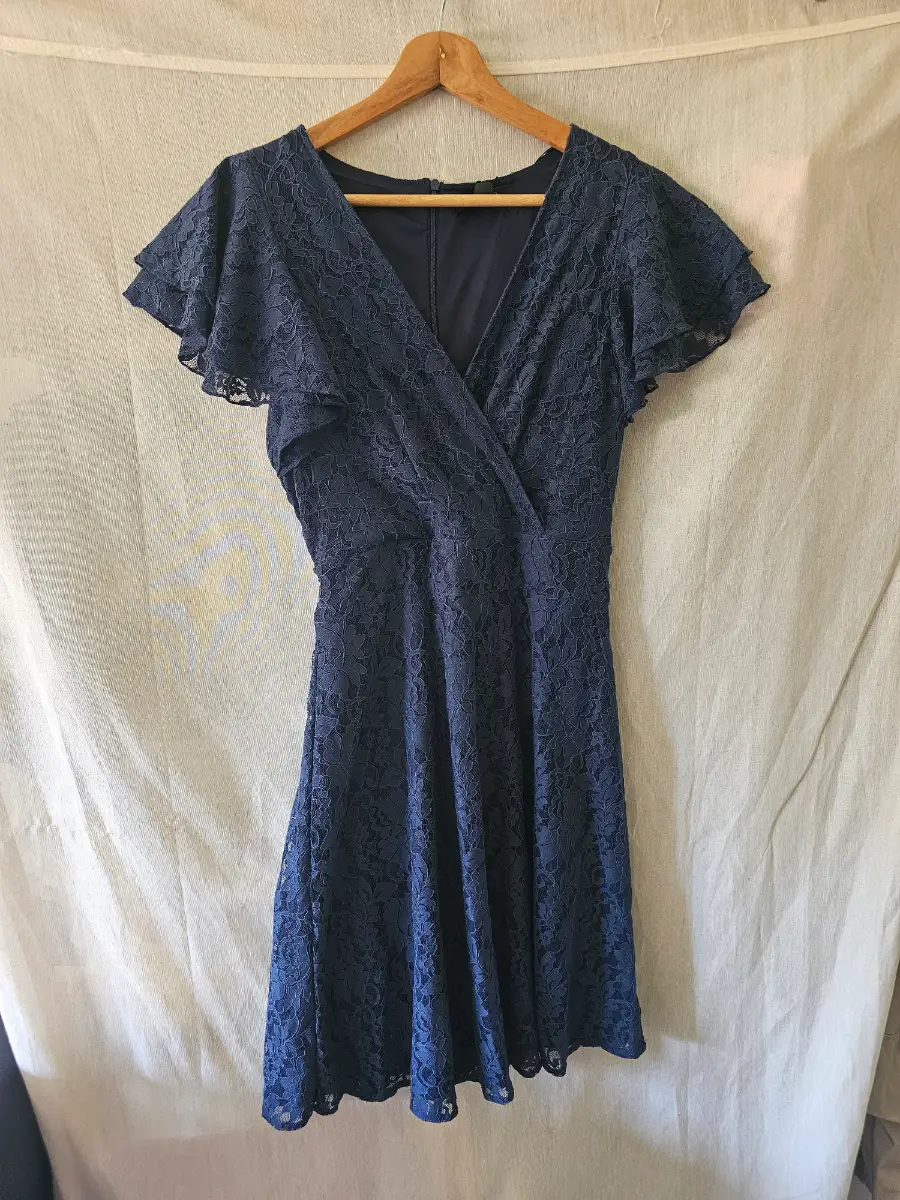 Blue Vanilla size 10 knee length lace dress