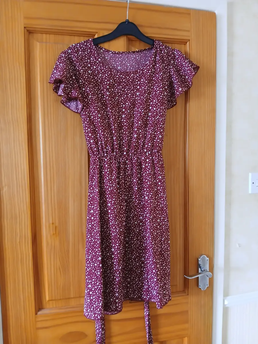 Maroon pattern dress