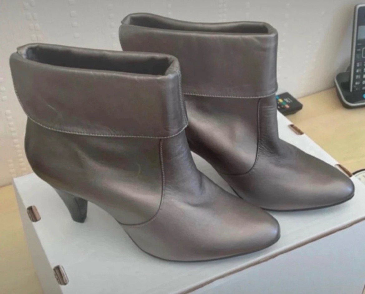 Next silver grey leather ankle boots by size 5