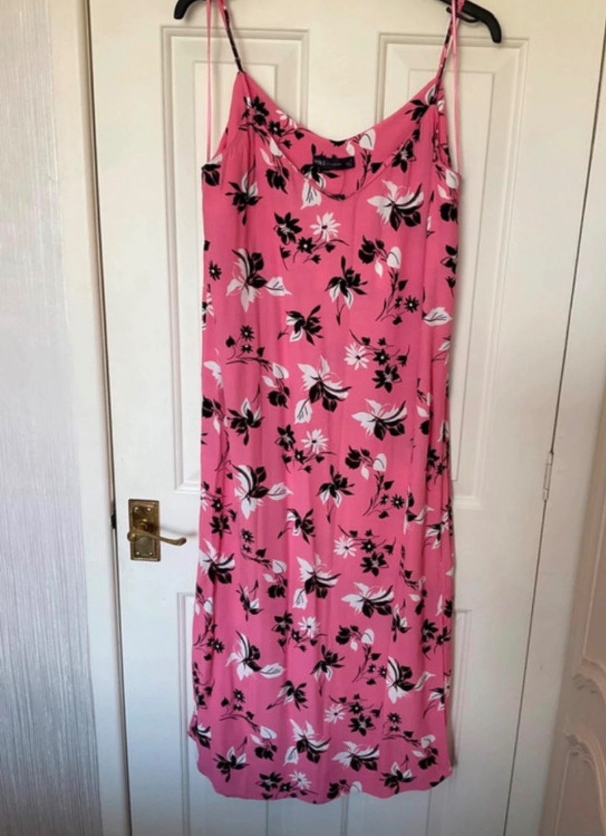 Marks and Spencer New Pink midi strappy dress size 12