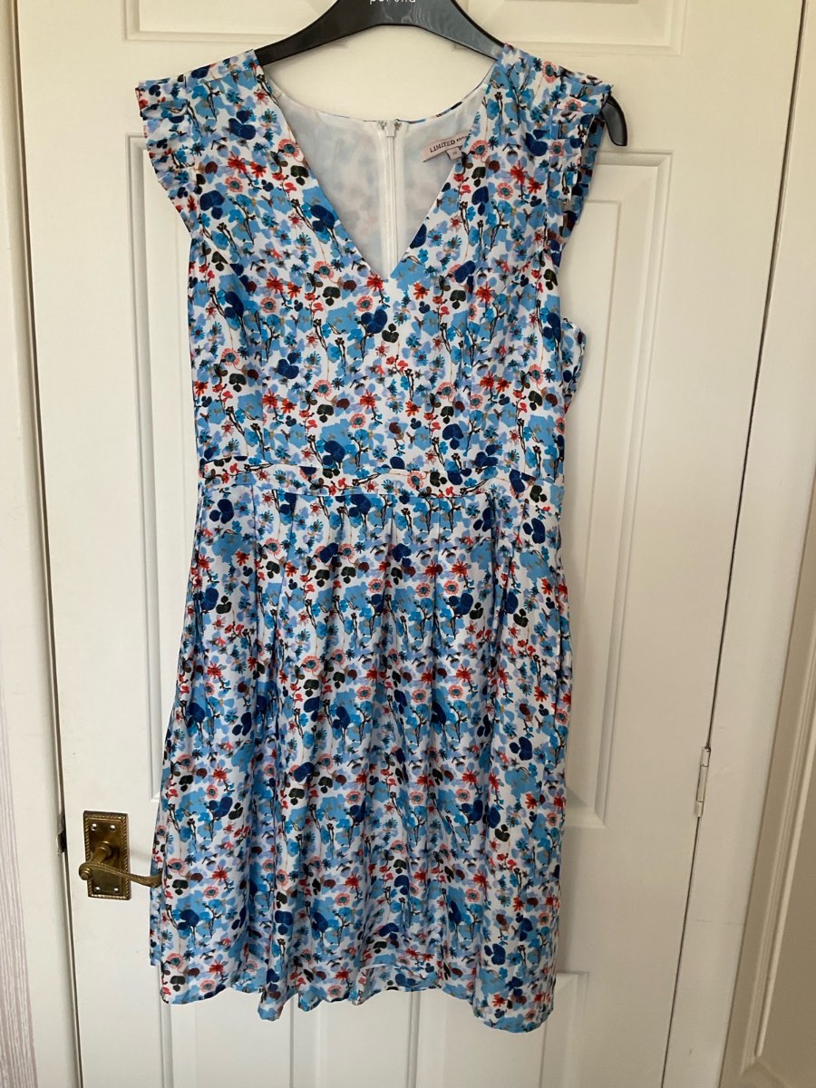 M&S limited edition blue v neck summer dress Size 12