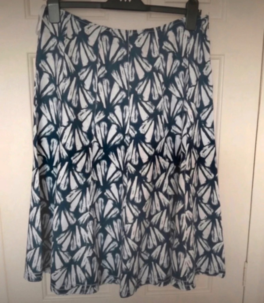 Per Una navy/white linen skirt size 12
