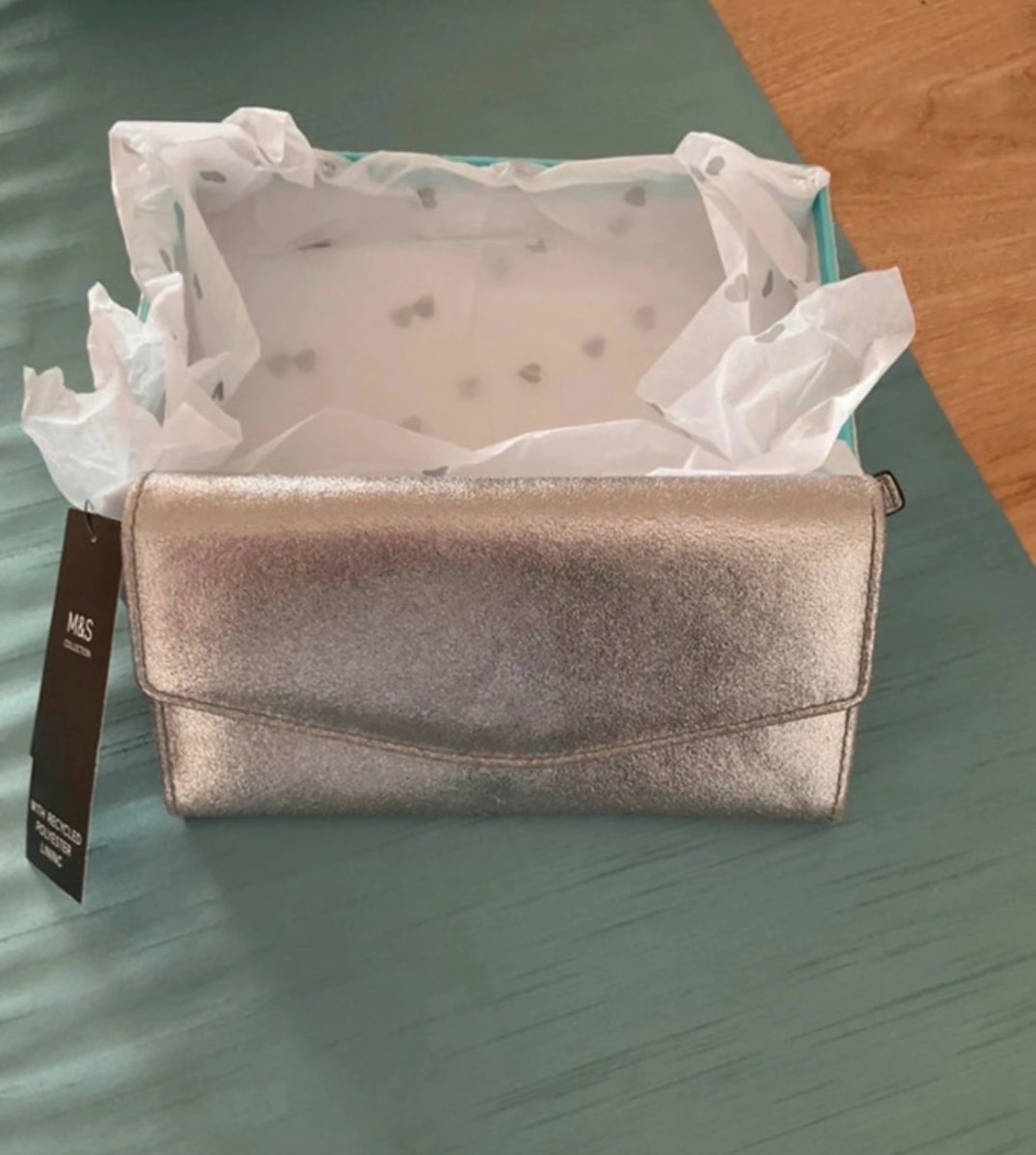 Marks & Spencer Silver metallic leather purse
