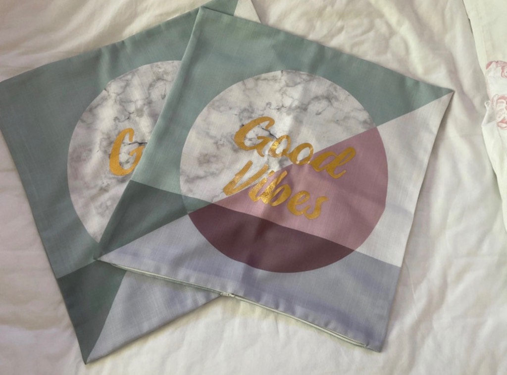 Pair of blue mix cushion covers