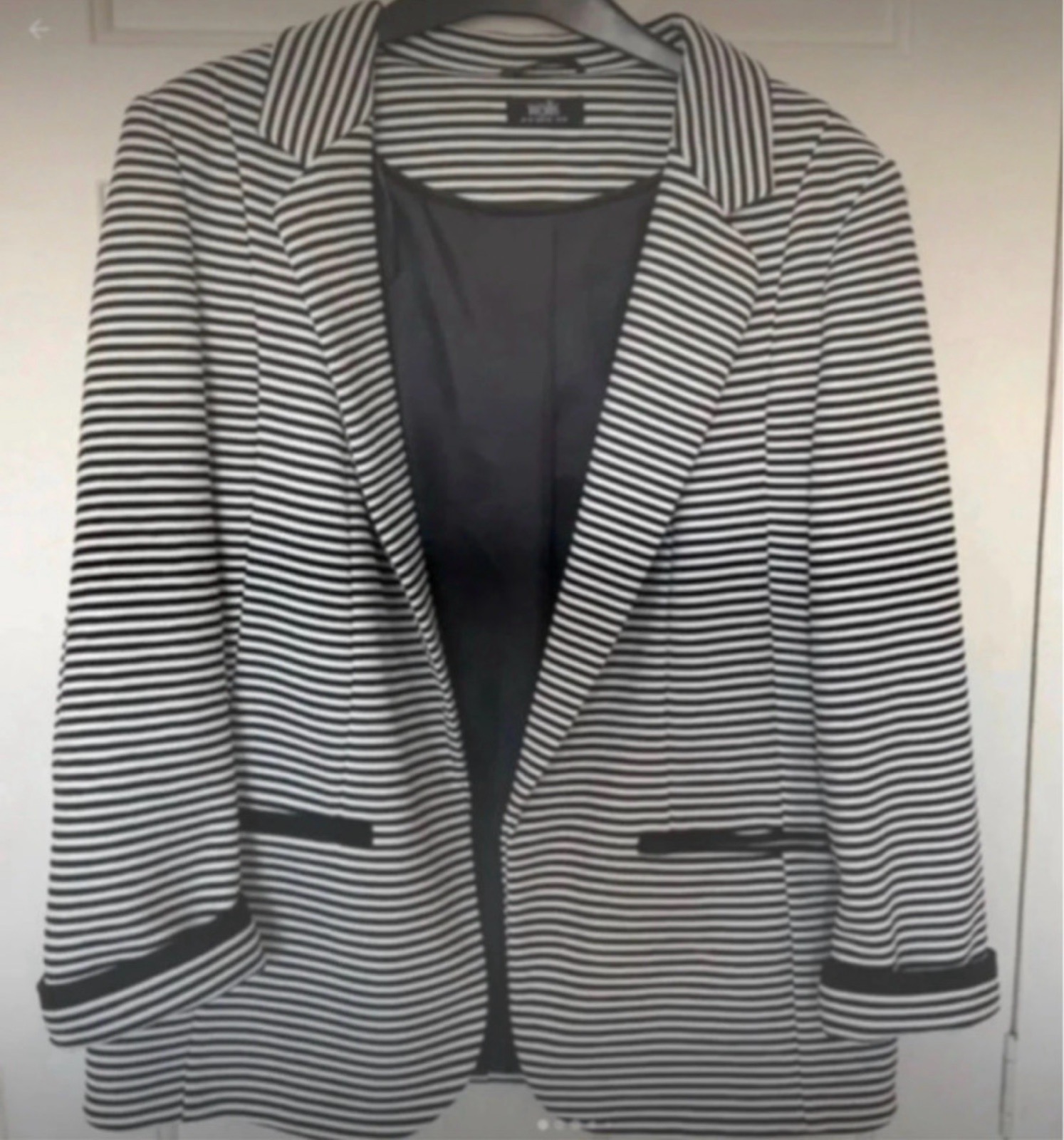 Wallis Black/white stripe ponte jacket size 14