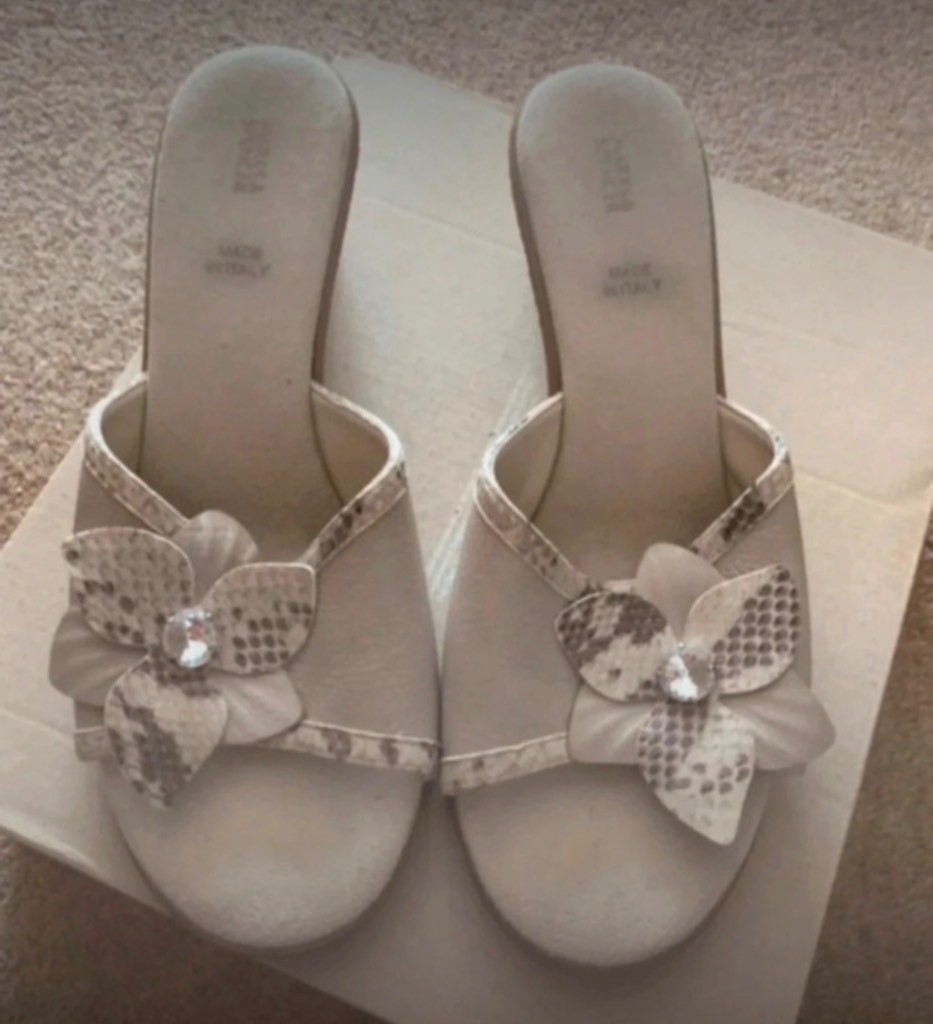 Marks and Spencer Cream cork wedge sandals size 5