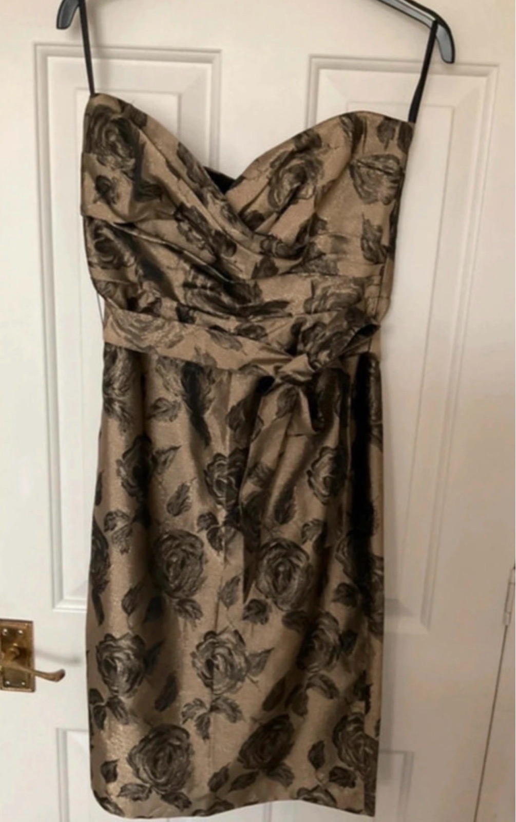 Gold and black strapless dress occasion/party/by autograph size 12
