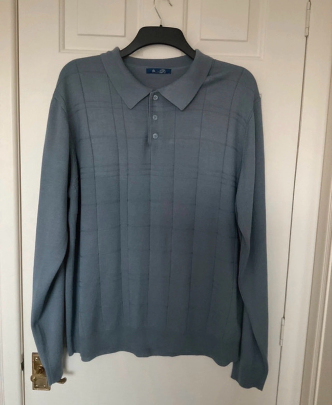 BHS fine knit men's long sleeve blue jumper XL